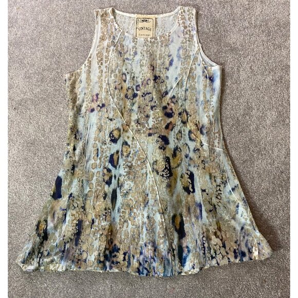 Vintage Concept Sleeveless Flowy Animal Print Top Medium - Picture 1 of 9